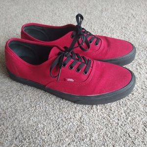 Vans Authentic Crimson Red Black Sole